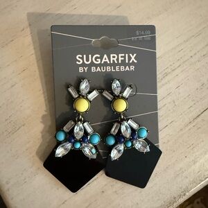 Yellow and Blue Statement Earrings